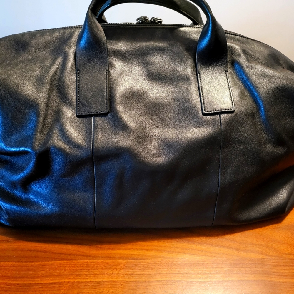 Skagen Brand Black Leather Duffel